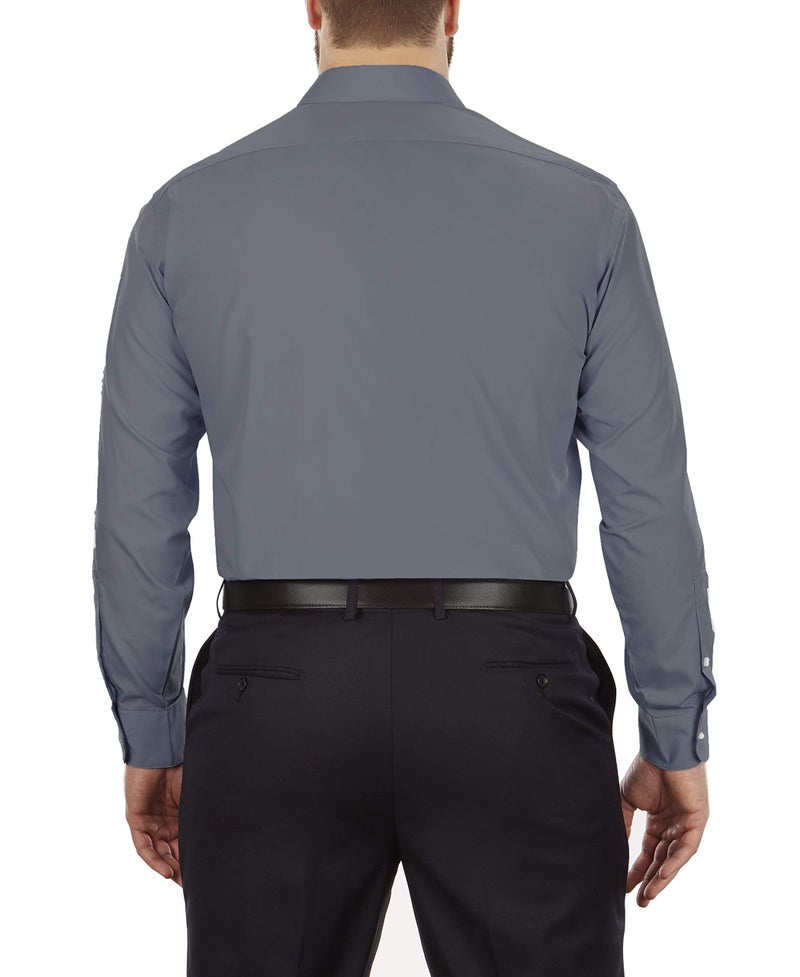 Van Heusen Men's Big Fit Dress Shirt Poplin Solid (Big and Tall), Grey, 22" Neck 34"-35" Sleeve - Image 2